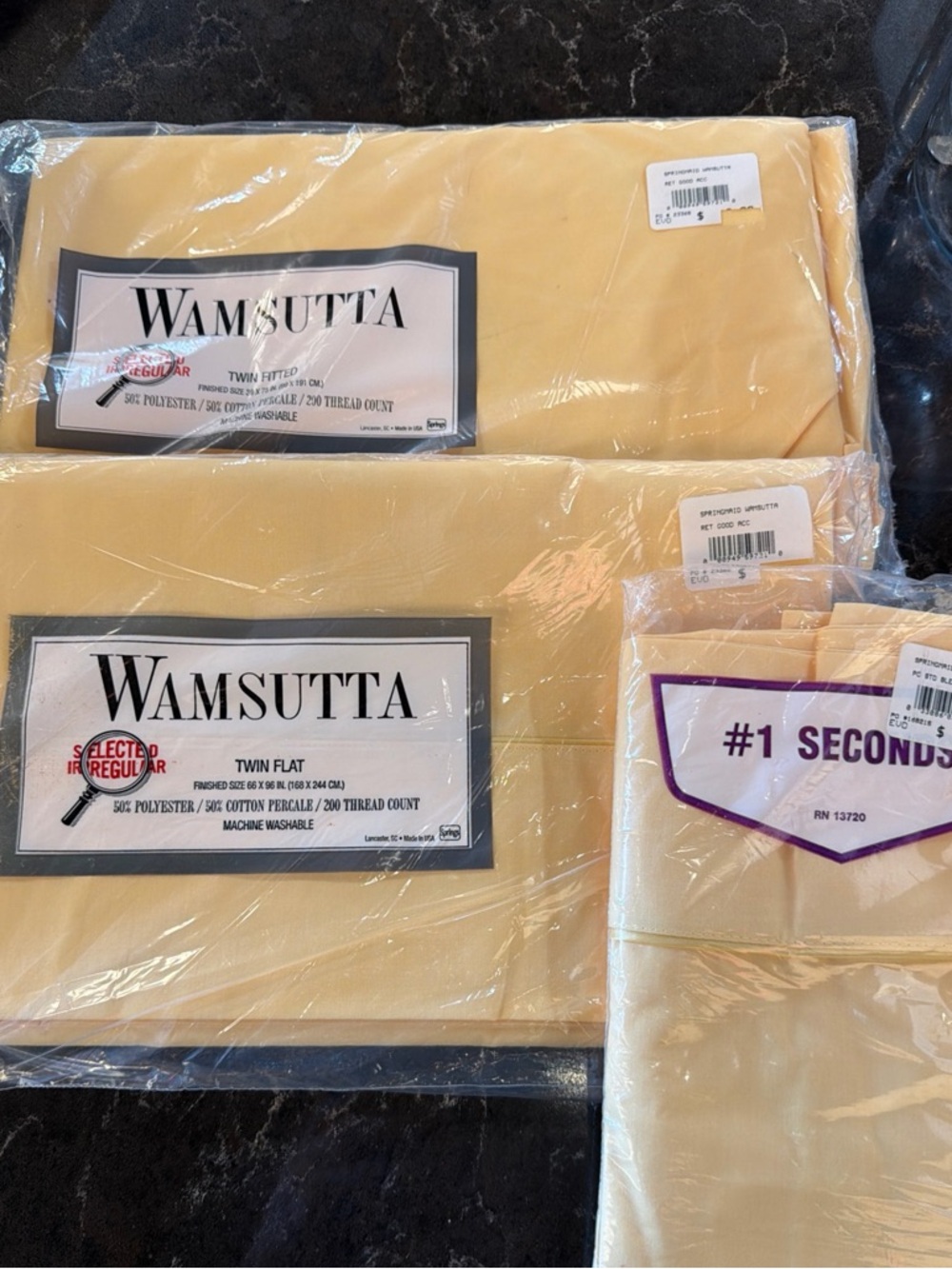Wamsutta 200 Thread Count Sheet Set Fitted Flat Pillowcases Gold Selected Irregu